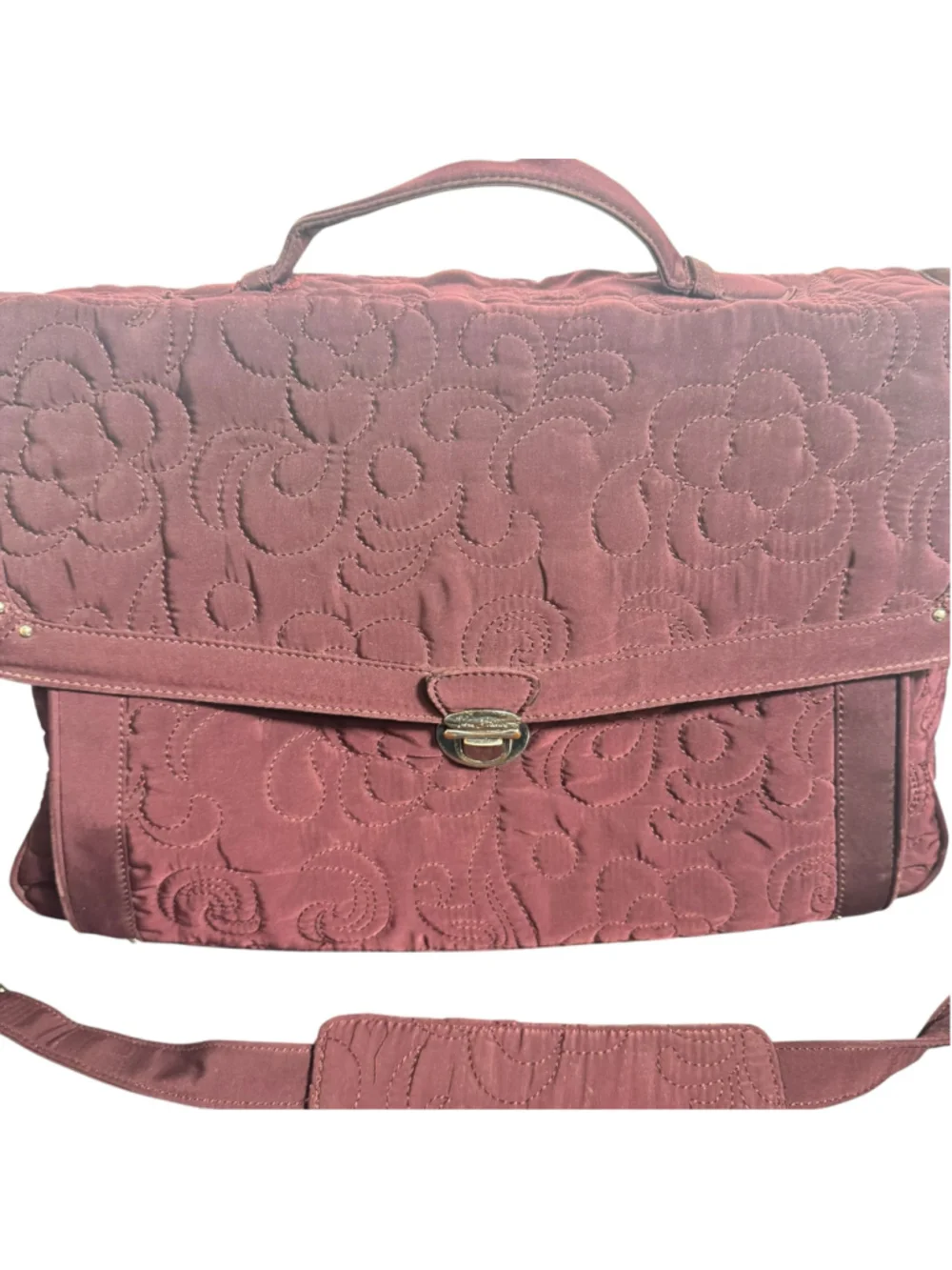 Vera Bradley Retired Plum Purple Quilted Microfiber Laptop Attache Bag